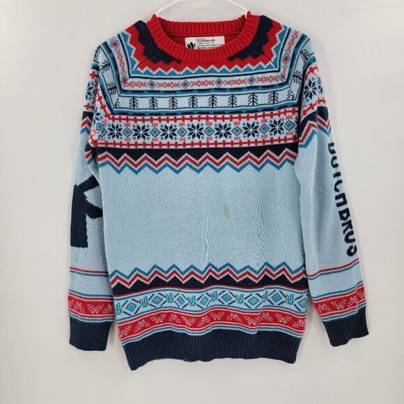 Dutch bros coffee sweater Christmas winter warm medium blue rare limited edition - Picture 1 of 4